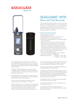 seaguard® wtr - Aanderaa Data Instruments AS