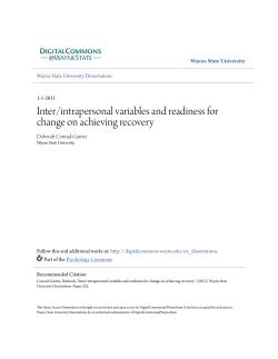 Inter/intrapersonal variables and readiness for change on achieving