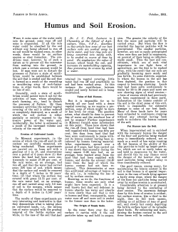 Humus and Soil Erosion.