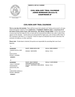 civil non-jury trial calendar