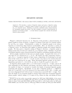 bipartite minors - Department of Mathematics