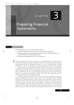 Preparing Financial Statements Preparing Financial