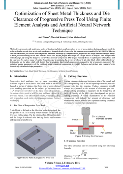 Optimization of Sheet Metal Thickness and Die Clearance of