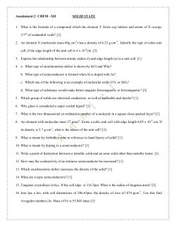 Assainment:2 CHEM &ndash;XII SOLID STATE 1. What is the formula of a