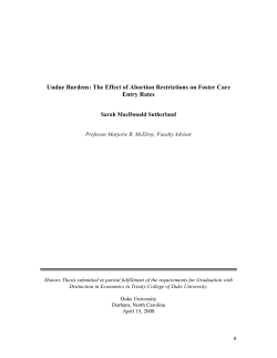 The Effect of Abortion Restrictions on Foster Care