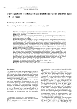 New equations to estimate basal metabolic rate in children