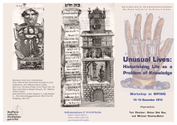 Unusual Lives - Max Planck Institute for the History of Science