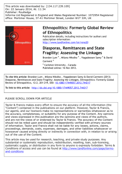 Ethnopolitics: Formerly Global Review of Ethnopolitics