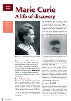 Marie Curie - a life of discovery