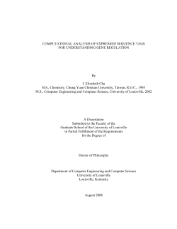 COMPUTATIONAL ANALYSIS OF EXPRESSED SEQUENCE TAGS