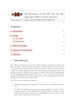Specifications of the RF box for the upgraded LHCb vertex detector