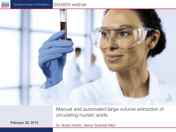 Manual and automated large-volume extraction of circulating nucleic