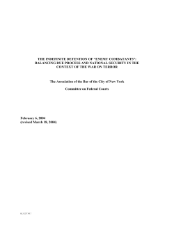 the indefinite detention of &ldquo;enemy combatants&rdquo;: balancing due