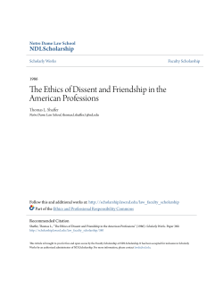 The Ethics of Dissent and Friendship in the American Professions