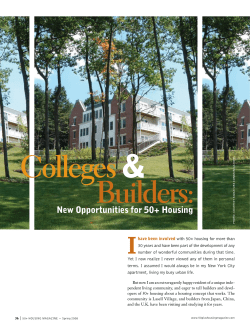 New Opportunities for 50+ Housing