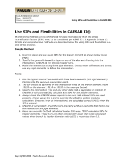 Use SIFs and Flexibilities in CAESAR II