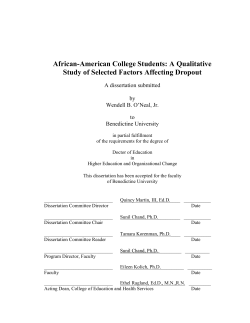 African-American College Students: A Qualitative Study of Selected