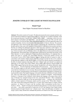 JOSEPH CONRAD IN THE LIGHT OF POSTCOLONIALISM