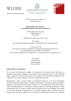 Bicameralism--Call for Papers