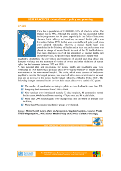 1 CHILE psychiatric disabilities, the prevention and treatment of