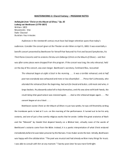 MASTERWORKS 3: Choral Fantasy &ndash; PROGRAM NOTES