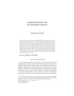 European Integration and the Nationalities Question
