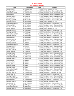 St. Louis Cardinals BTV Broadcast Schedule DATE OPPONENT