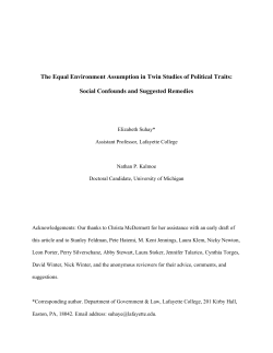 The Equal Environment Assumption in Twin Studies of Political