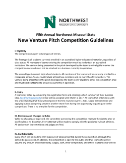 New Venture Pitch Competition Guidelines