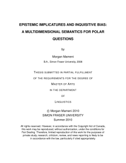 EPISTEMIC IMPLICATURES AND INQUISITIVE BIAS: A