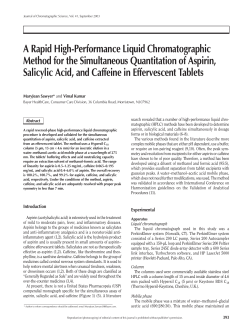 A Rapid High-Performance Liquid Chromatographic Method for the