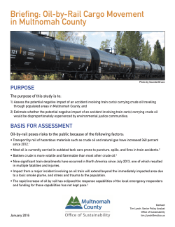 Briefing: Oil-by-Rail Cargo Movement in Multnomah County