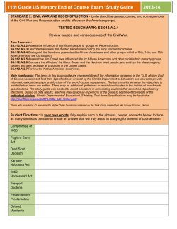 11th Grade US History End of Course Exam *Study Guide 2013-14