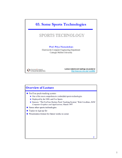 03. Some Sports Technologies - CMU (ECE)