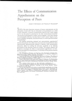 The Effects of Communication Apprehension on the Perception of