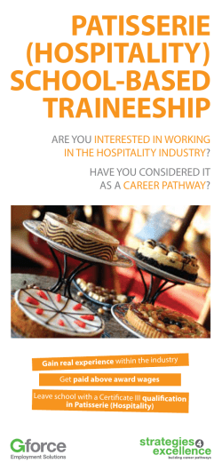 Patisserie (Hospitality) - Gforce Employment Solutions