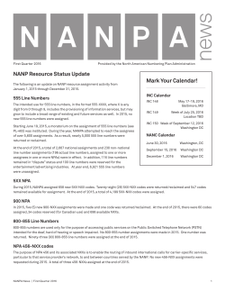 NANPA Newsletter - North American Numbering Plan Administration
