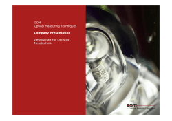 GOM Optical Measuring Techniques Company Presentation