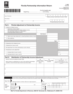 Form F-1065 - Florida Department of Revenue