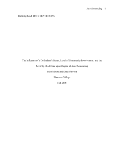Jury Sentencing 1 Running head: JURY SENTENCING The