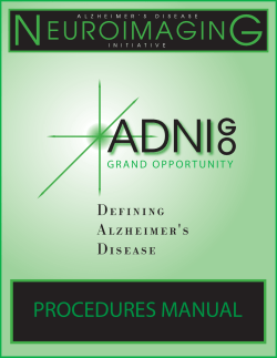 procedures manual - Alzheimer`s Disease Neuroimaging Initiative
