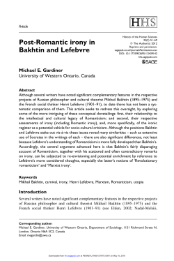 Post-Romantic irony in Bakhtin and Lefebvre