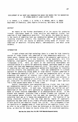 development of an inert gas condensation based ion source for the