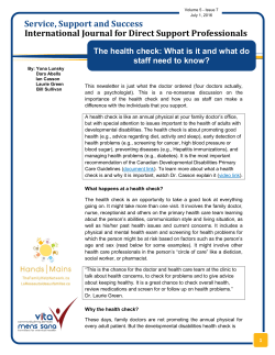 The Health Check: What is it and what do staff