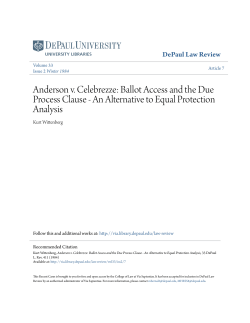Anderson v. Celebrezze: Ballot Access and the Due