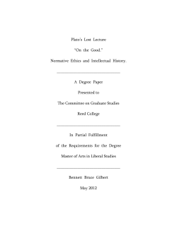 Plato`s Lost Lecture