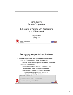 Debugging sequential applications