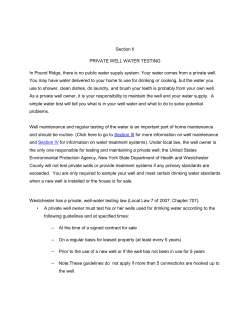 Section II - Water Testing