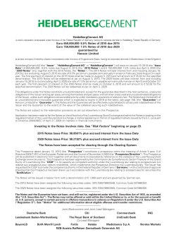 HeidelbergCement AG Euro 650,000,000 6.5% Notes of 2010 due
