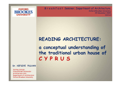 A conceptual understanding of the traditional urban house of CYPRUS